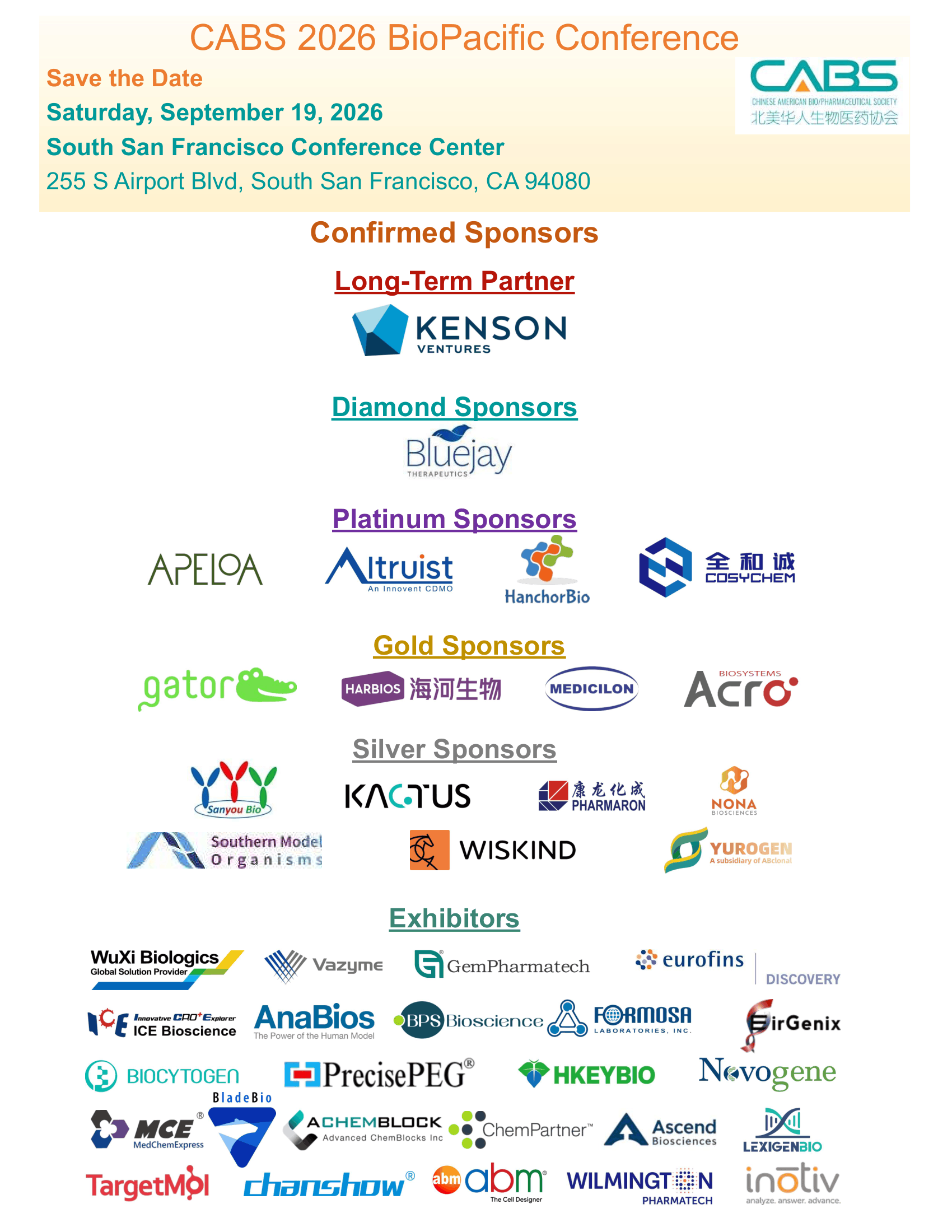 BioPacific 2026 Sponsors