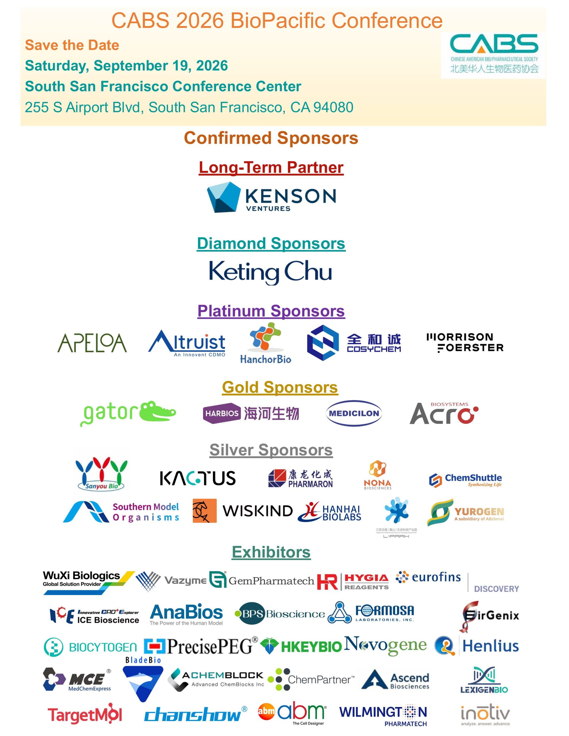 BioPacific 2026 Sponsors