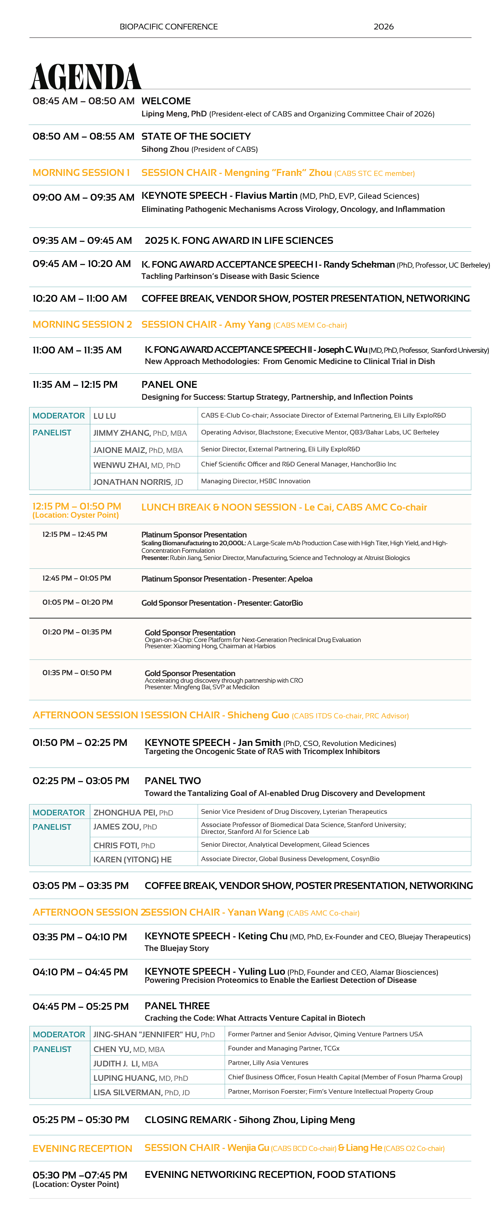 BioPacific 2026 Conference Agenda