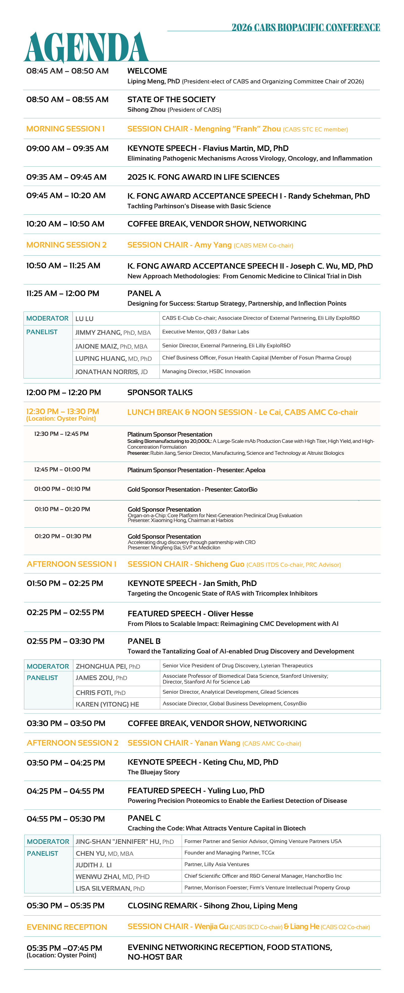 BioPacific 2026 Conference Agenda