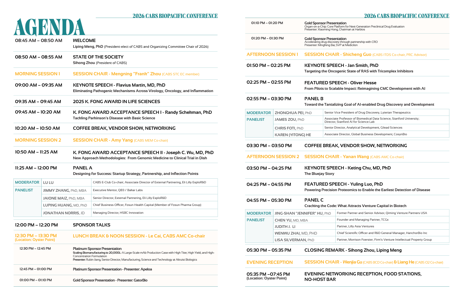 BioPacific 2026 Conference Agenda