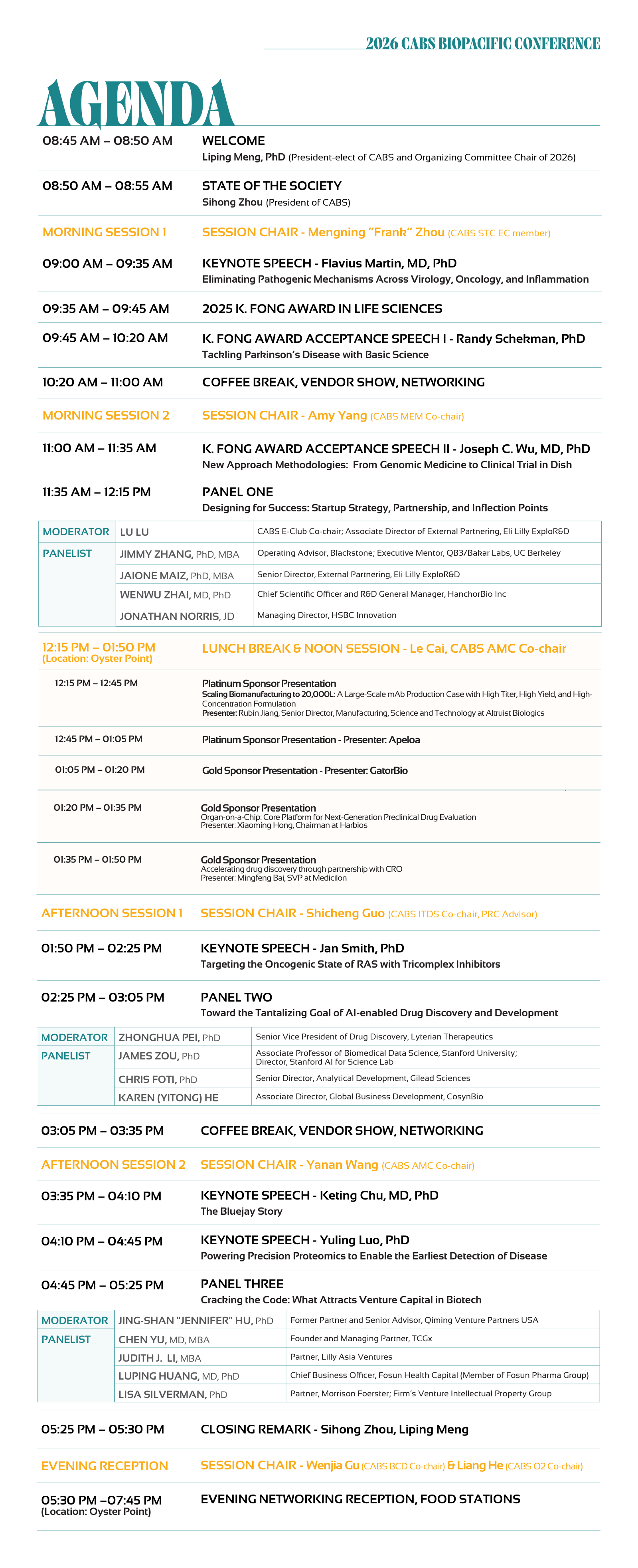 BioPacific 2026 Conference Agenda
